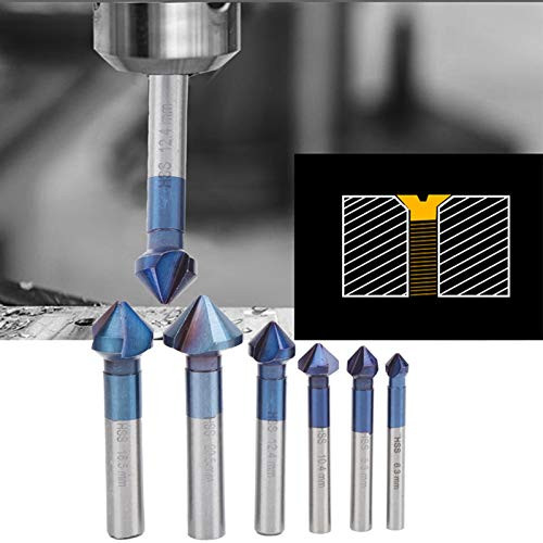 6pcs Chamfering End Mill, for Engine Cylinder Block, Cylinder, Ball, Woodworking Accessories Deburring Tool Set,