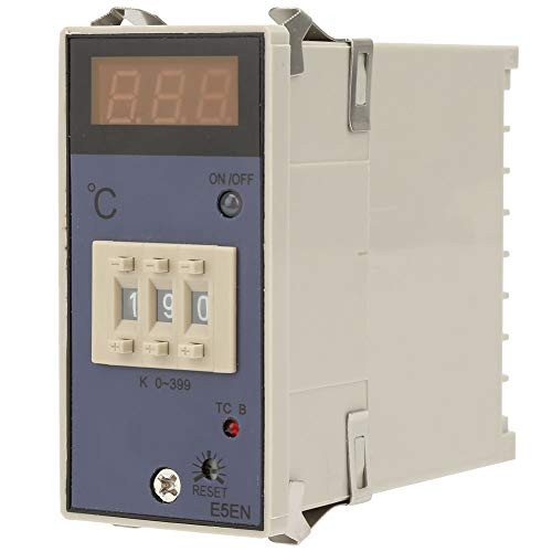Fafeicy Temperature Controller, Digital Display Relay Contact Output Two-Position Temperature Controller K Type Thermostat Two-Position Adjustment Method-AC110/220V 0-199?-