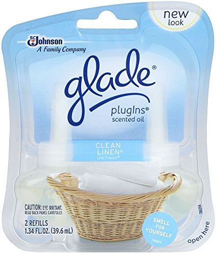 Glade Plugins Scented Oil Clean Linen Refill 1.34 Fluid Ounce 2 Count -Pack of 5-
