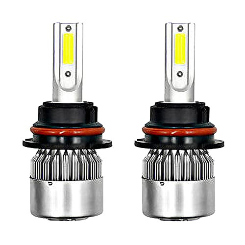 Ikunde 9007 LED Headlight Bulbs, 8000LM Hi/Lo Beam Car Headlamp Automotive Lighting Conversion Kits 8000K Ice Blue Halogen Replacement, Pack of 2
