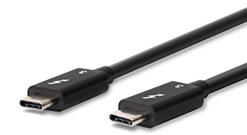 Plugable Thunderbolt 3 Cable 40Gbps Supports 100W Charging (2.6 feet/0.8 Meters, 5A, USB C Compatible) [Thunderbolt 3 Certified]