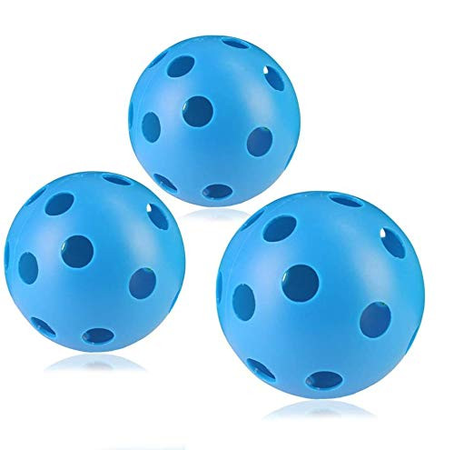 Pack of 3 - Indoor and Outdoor X-26 Pickle Balls, Durable 26 Holes Pickleballs with High Elasticity, Blue Pickle Balls with Nice Bounce for Outdoor Courts