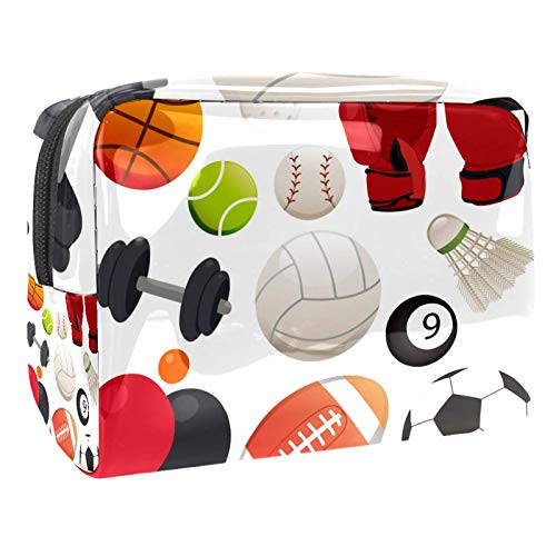 Portable Makeup Bag with Zipper Travel Toiletry Bag for Women Handy Storage Cosmetic Pouch Sports Ball Elements Portable Makeup Bag with Zipper Travel Toiletry Bag for Women Handy Storage Cosmetic Pouch Sports Ball Elements
