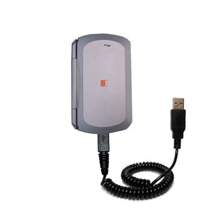 Gomadic Coiled Power Hot Sync USB Cable for The Qtek 9000 with Both Data and Charge Features - Uses TipExchange Technology