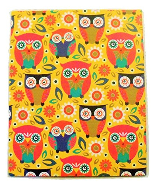 Pink Light Designs Folder ~ What a Hoot -Owls and Flowers on Yellow-