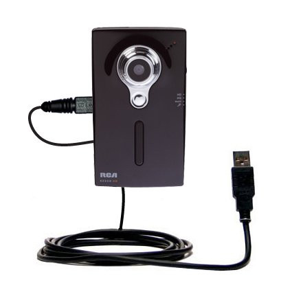 Gomadic Classic Straight USB Cable for The RCA EZ229HD Small Wonder Digital Camcorders with Power Hot Sync and Charge Capabilities - Uses TipExchange Technology