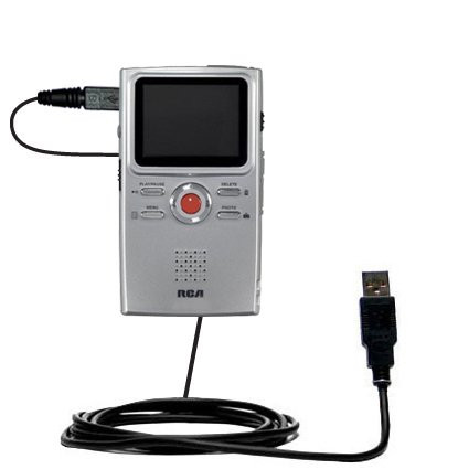 Gomadic Classic Straight USB Cable for The RCA EZ3000 Small Wonder HD Camcorder with Power Hot Sync and Charge Capabilities - Uses TipExchange Technology