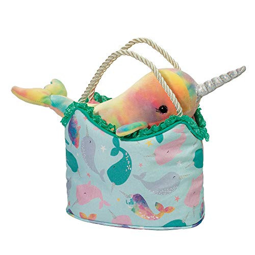 Douglas Rainbow Narwhal Sassy Sak with Plush Stuffed Animal