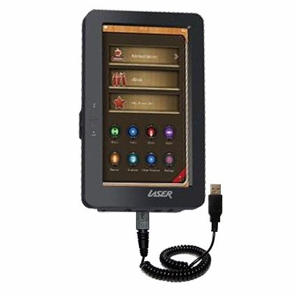 Coiled Power Hot Sync USB Cable Suitable for The Laser eBook Media 7 EB720 with Both Data and Charge Features - Uses Gomadic TipExchange Technology
