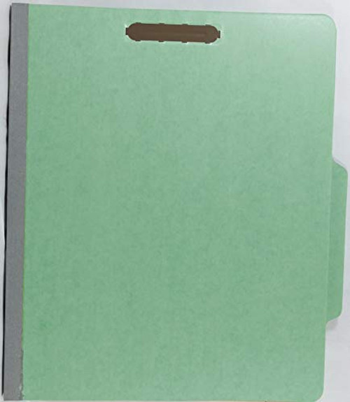 12 Pack Pressboard Classification 6 Part File Folder 2 Dividers, 2" Expansion, Letter Size, Green