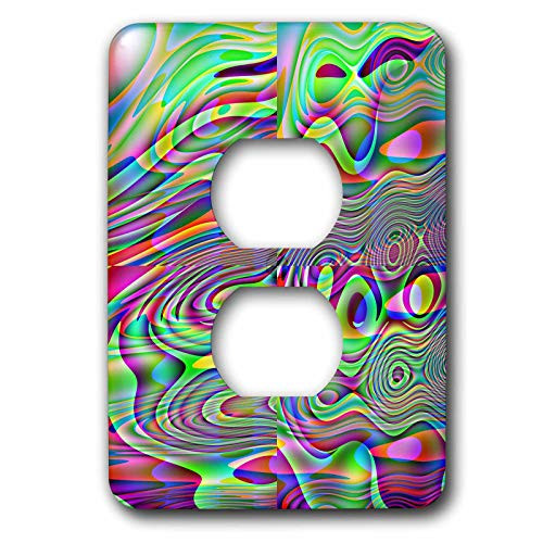 3dRose lsp-7641-6 Wild Abstract By Angelandspot 2 Plug Outlet Cover, Multicolor