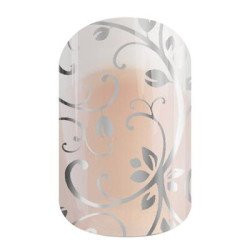 Jamberry Silver Floral Nail Wrap -Full Sheet-