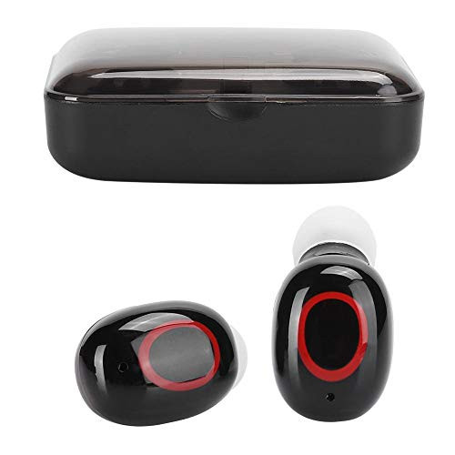 Bluetooth Headset,Smart Digital Display Bluetooth Headset TWS 5.0 Headphones Wireless Fingerprint Touch Control HD Binaural Call Stereo in?Ear Earbuds-A1S Black-