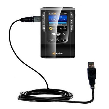 Hot Sync and Charge Straight USB Cable Compatible with Insignia NS-HD01 Portable HD Radio Player - Charge and Data Sync with The Same Cable. Built with Gomadic TipExchange Technology