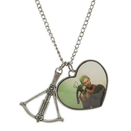 Walking Dead Daryl Dixon Heart Crossbow Charm Necklace