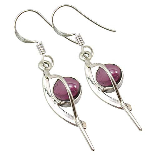SilverStarJewel 925 Sterling Silver Natural 7 x 7 mm Garnet Earrings 4.6 cm 3.5 Grams SilverStarJewel 925 Sterling Silver Natural 7 x 7 mm Garnet Earrings 4.6 cm 3.5 Grams