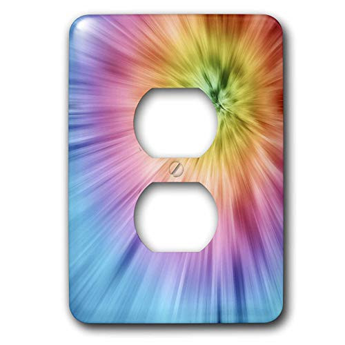 3dRose LLC lsp-49035-6 Colorful Starburst Tie Dye - Vibrant Colors Burst Out of This Attractive Tie Dye Design 2 Plug Outlet Cover
