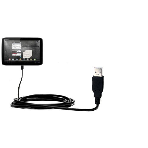 USB Data Hot Sync Straight Cable designed for the Motorola MZ609 with Charge Function  Two functions in one unique Gomadic TipExchange enabled cable
