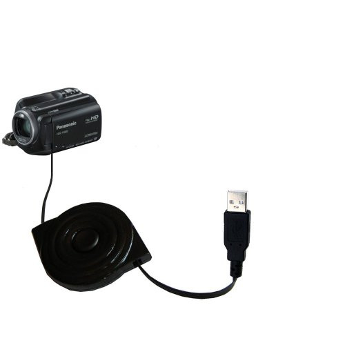 Gomadic Compact and Retractable USB Charge Cable for Panasonic HDC-HS80 Camcorder - USB Power Port Ready Design and uses TipExchange