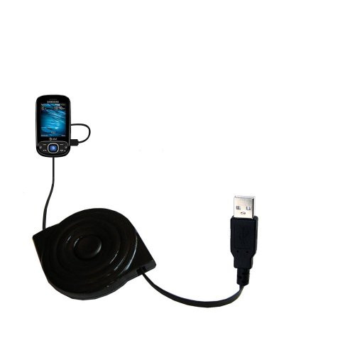 Gomadic USB Power Port Ready Retractable USB Charge USB Cable Wired specifically for The Samsung Strive SGH-A687 and uses TipExchange