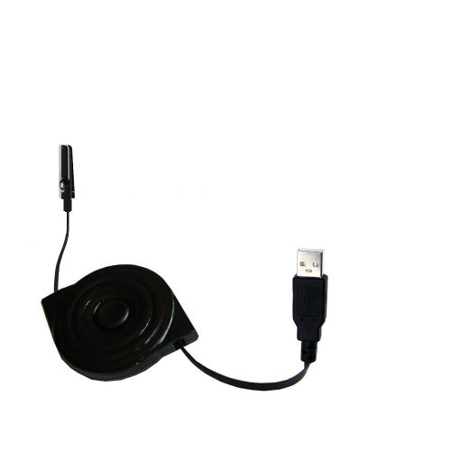 Gomadic compact and retractable USB Charge cable for Coby MP550 - USB Power Port Ready design and uses TipExchange