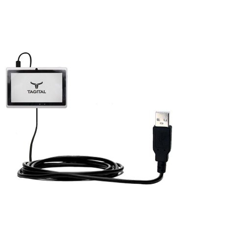 Gomadic Classic Straight USB Cable Suitable for The Tagital Tablet 7 inch with Power Hot Sync and Charge Capabilities - Uses TipExchange Technology