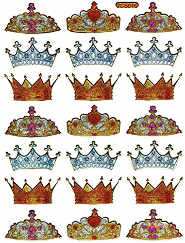 Crown Jewel Queen Princess sticker decal Metallic Glitter 1 sheet Dimensions: 13,5 cm x 10 cm