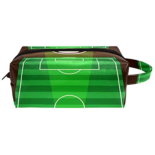 LEVEIS Sport Ball Soccer Match Microfiber Leather Makeup Bag Pouch Waterproof Travel Cosmetic Bag Portable Handy Toiletry Bag for Women Girls Gifts