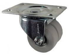 Mapp Caster 2C0020120ZN-TPR, 2" Twin Wheel Thermoplastic Rubber Wheel Swivel Caster -180 lbs Capacity