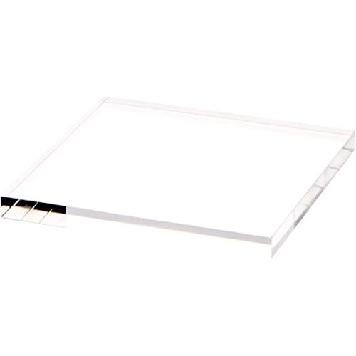 Plymor Clear Square Acrylic Display Base, 4" W x 4" D x 0.375" H