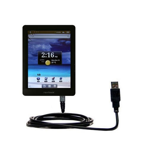 Gomadic Hot Sync and Charge Straight USB Cable for The Nextbook Next3 Netbook 3  Charge and Data Sync with The Same Cable. Built TipExchange Technology