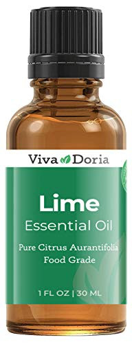 Viva Doria 100 percent Pure Lime Essential Oil, Undiluted, Food Grade, Mexican Lime Oil, 30 mL -1 Fl Oz-