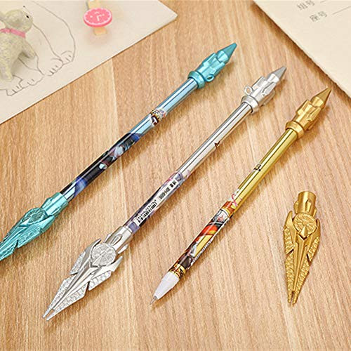 WIN-MARKET Colorful Spear Gel Ink Pen Cute Kawaii Black Writing Pens Ballpoint Black Ink Gel Pen Party Gift Gel Ink Pens Funny School Stationery Office Supplies-6PCS-