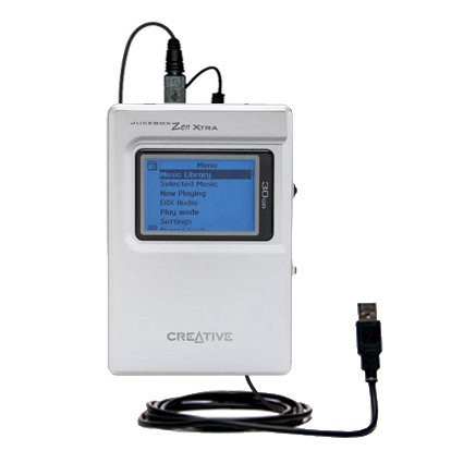 Gomadic USB Data Hot Sync Straight Cable for The Creative Jukebox Zen Xtra with Charge Function  Two Functions in one Unique TipExchange Enabled Cable