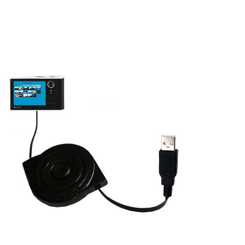 Gomadic compact and retractable USB Charge cable for Toshiba Gigabeat S MEV30K - USB Power Port Ready design and uses TipExchange