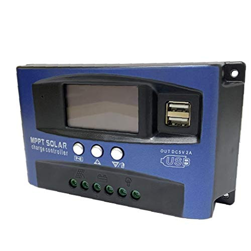 EElabper Solar MPPT Charge Controller 12V/24V Solar Panel Battery Charge Regulator 30A with LCD Display USB Port