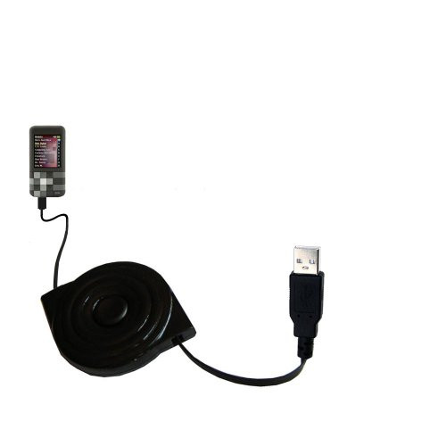USB Power Port Ready retractable USB charge USB cable wired specifically for the Creative ZEN Mozaic EZ100 and uses TipExchange
