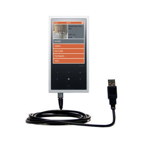 Hot Sync and Charge Straight USB cable for the iRiver E200  Charge and Data Sync with the same cable. Built with Gomadic TipExchange Technology