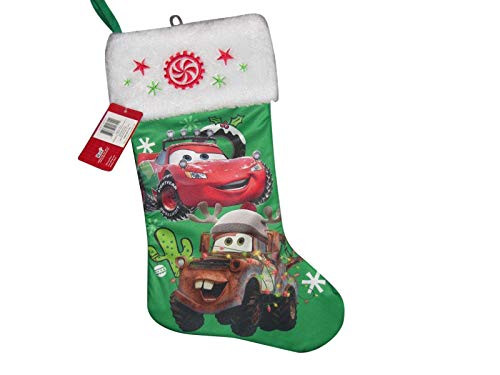 Disney Pixar Cars Lightning McQueen & Mater Embroidered Holiday Christmas Stocking 18" Disney Pixar Cars Lightning McQueen & Mater Embroidered Holiday Christmas Stocking 18"