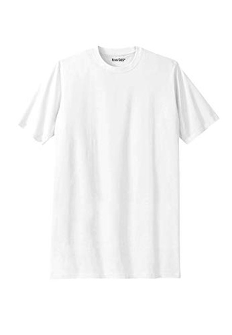 KingSize Men's Big  and  Tall Shrink-Less Lightweight Crewneck T-Shirt - Tall - 5XL, White