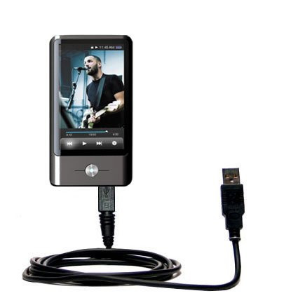 Hot Sync and Charge Straight USB Cable Compatible with Coby MP837 Touchscreen Video MP3 Player - Charge and Data Sync with The Same Cable. Built with Gomadic TipExchange Technology