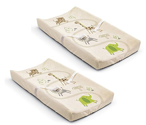 Summer Infant Ultra Plush Changing Pad Cover, Safari, 2 Count