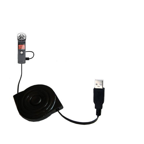 Gomadic Compact and Retractable USB Charge Cable for Zoom H1 - USB Power Port Ready Design and uses TipExchange