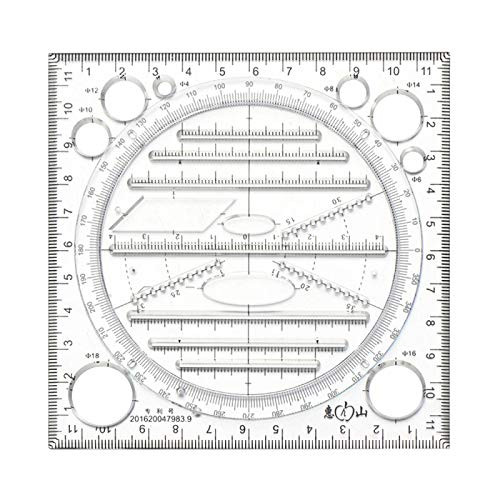 Multifunctional Drawing Ruler Kaleidoscope Fast Drawing Rulers Multifunctional Geometric Creative Drawing Measuring Ruler Black