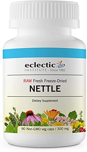 Eclectic Institute Raw Fresh Freeze-Dried Nettles Leaf, 90 Non-GMO 300 mg Veg caps