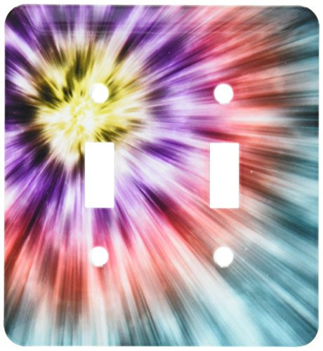 3dRose lsp-20494-2 Tie Dye 5 Starburst Tie Dye Design Displays A Spectrum Of Different Subtle Colors Double Toggle Switch