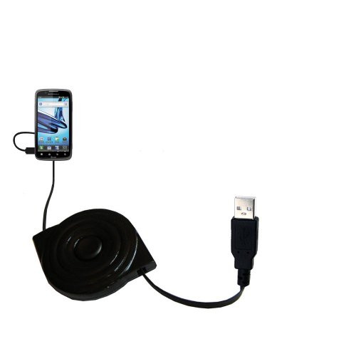 USB Power Port Ready retractable USB charge USB cable wired specifically for the Motorola MB865 and uses TipExchange