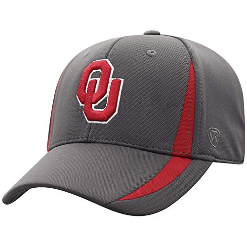 Top of the World Oklahoma Sooners Men's Performance Fitted Charcoal Icon hat, One Fit