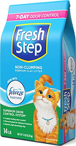Fresh Step Non-Clumping Premium Cat Litter with Febreze Freshness, Scented, Multi, 224 Ounce -Package May Vary-