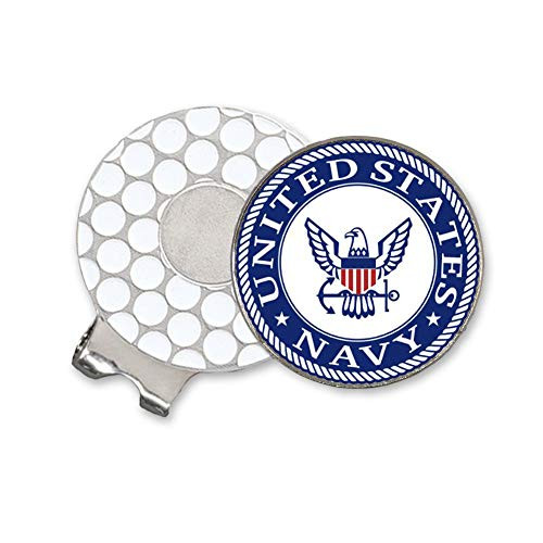 Indiana Metal Craft US Navy Crest Golf Ball Hat Clip with 1 Inch Domed Ball Marker Made in USA